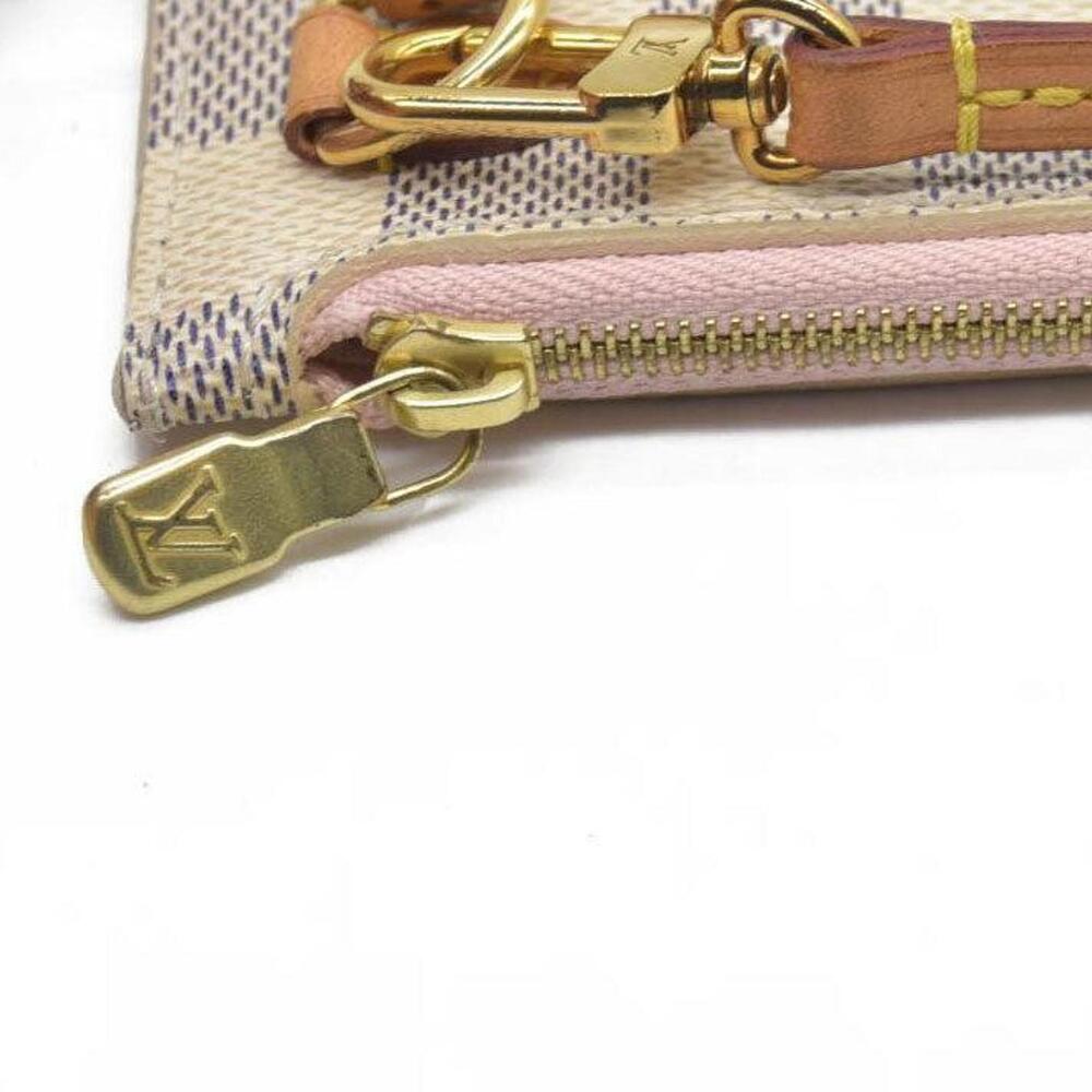 Louis Vuitton Damier Azur Wristlet Clutch in Cream and Gray - Picture 14 of 15